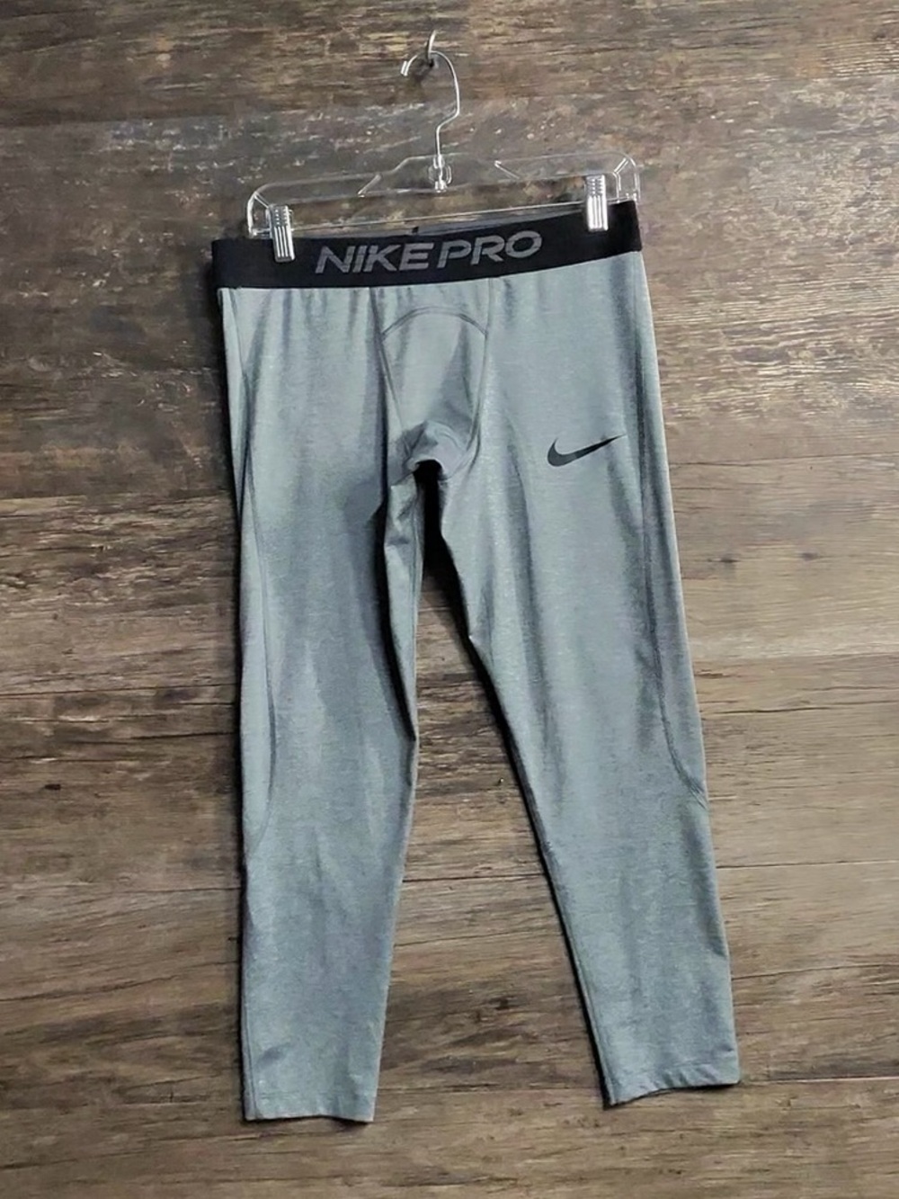 Nike Pro Men's Light Gray Compression Leggings